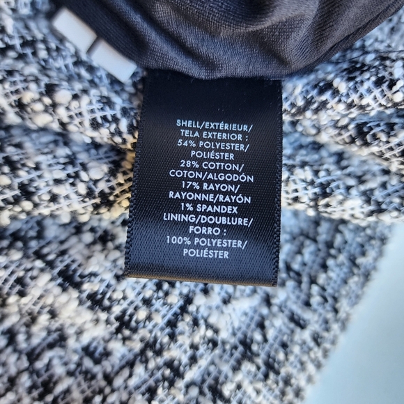 NWOT Ann Taylor Stretch Pull On Chunky Tweed Skirt Elastic Waist Black White 6 - Picture 3 of 10